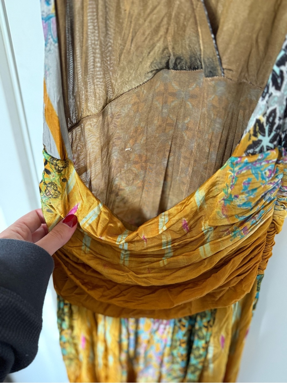 Etro Mustard Yellow and Brown Printed Maxi Dress - Picture 6 of 7